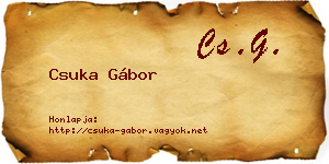 Csuka Gábor névjegykártya